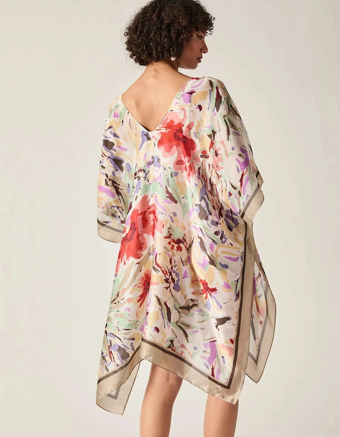 Beige Floral Mosaic Kaftan