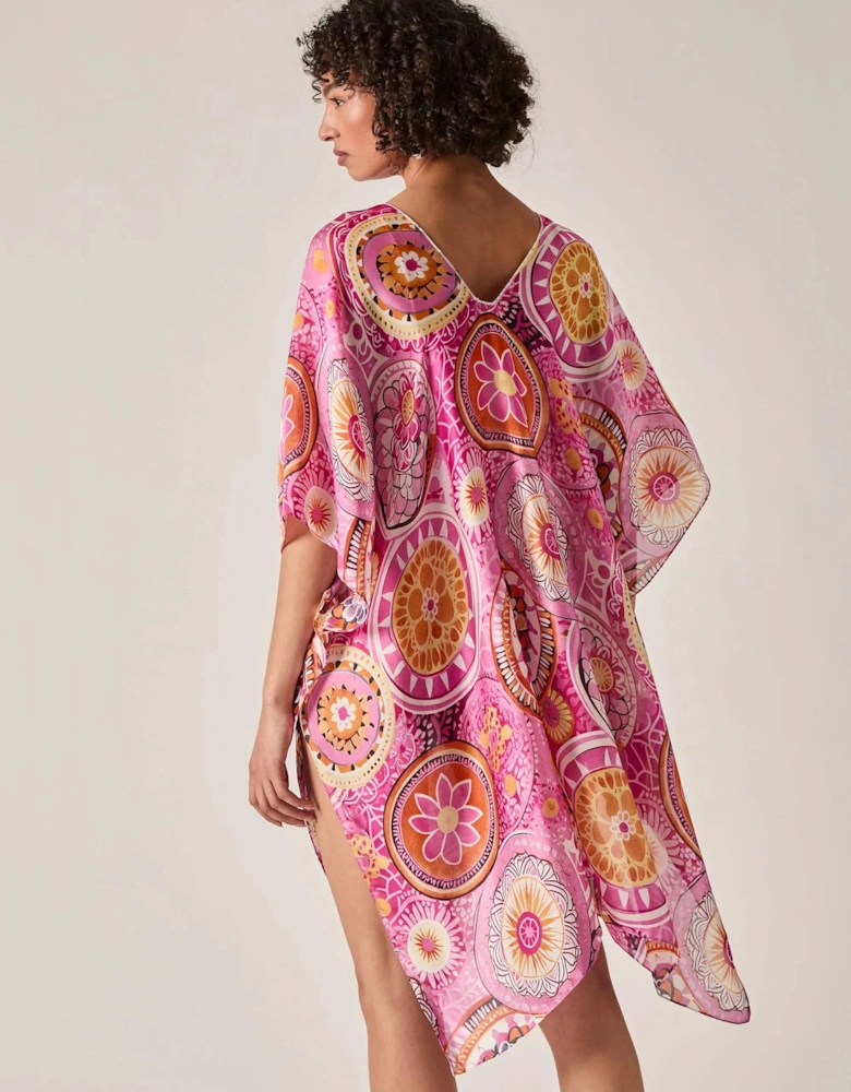 Pink Mandala Print Kaftan