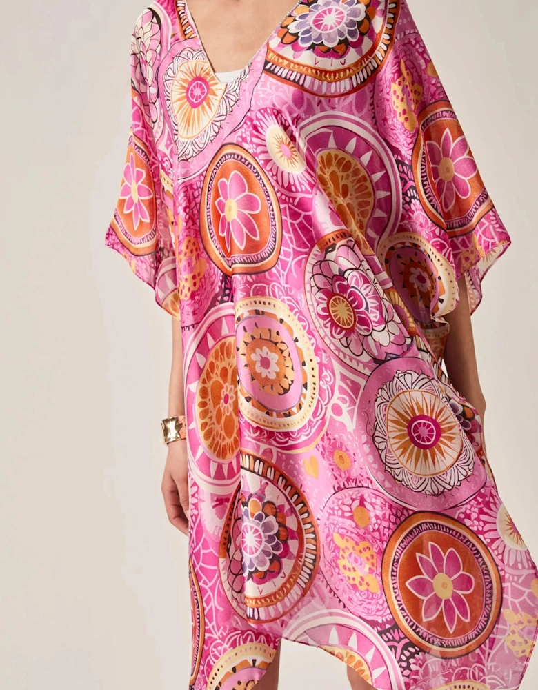 Pink Mandala Print Kaftan