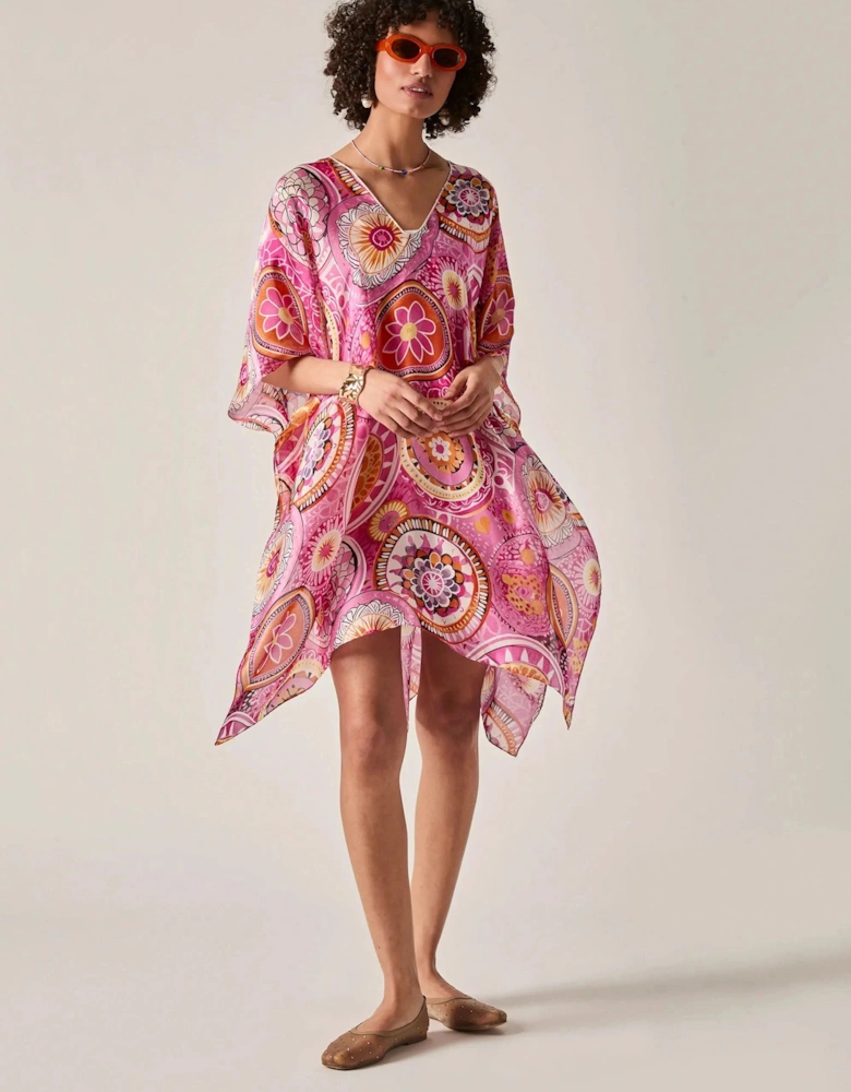 Pink Mandala Print Kaftan
