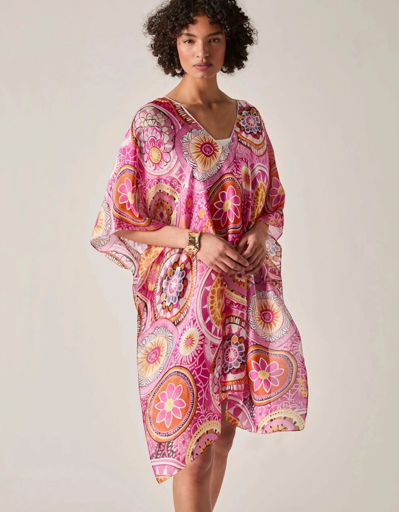 Pink Mandala Print Kaftan