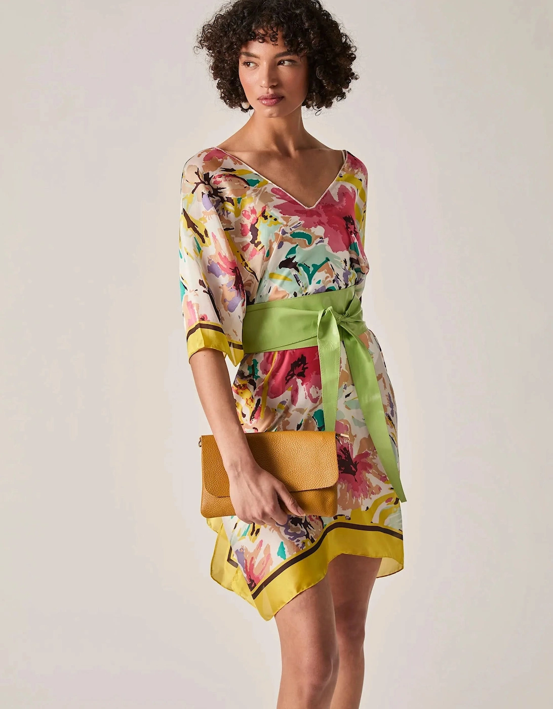 Yellow Floral Mosaic Kaftan