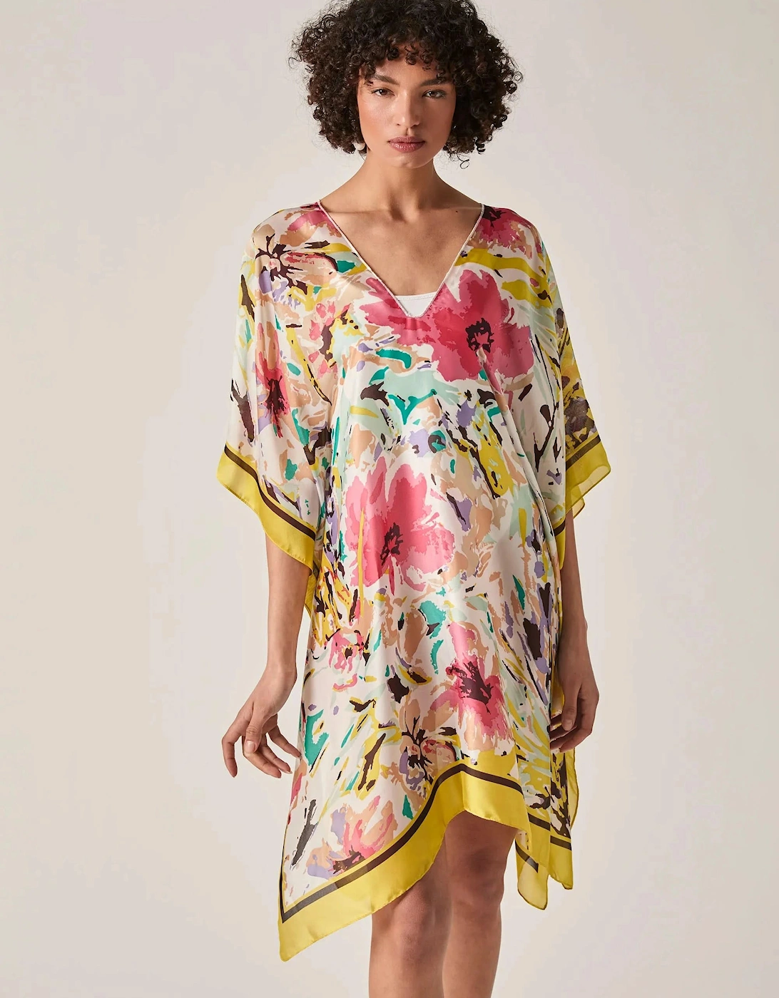 Yellow Floral Mosaic Kaftan
