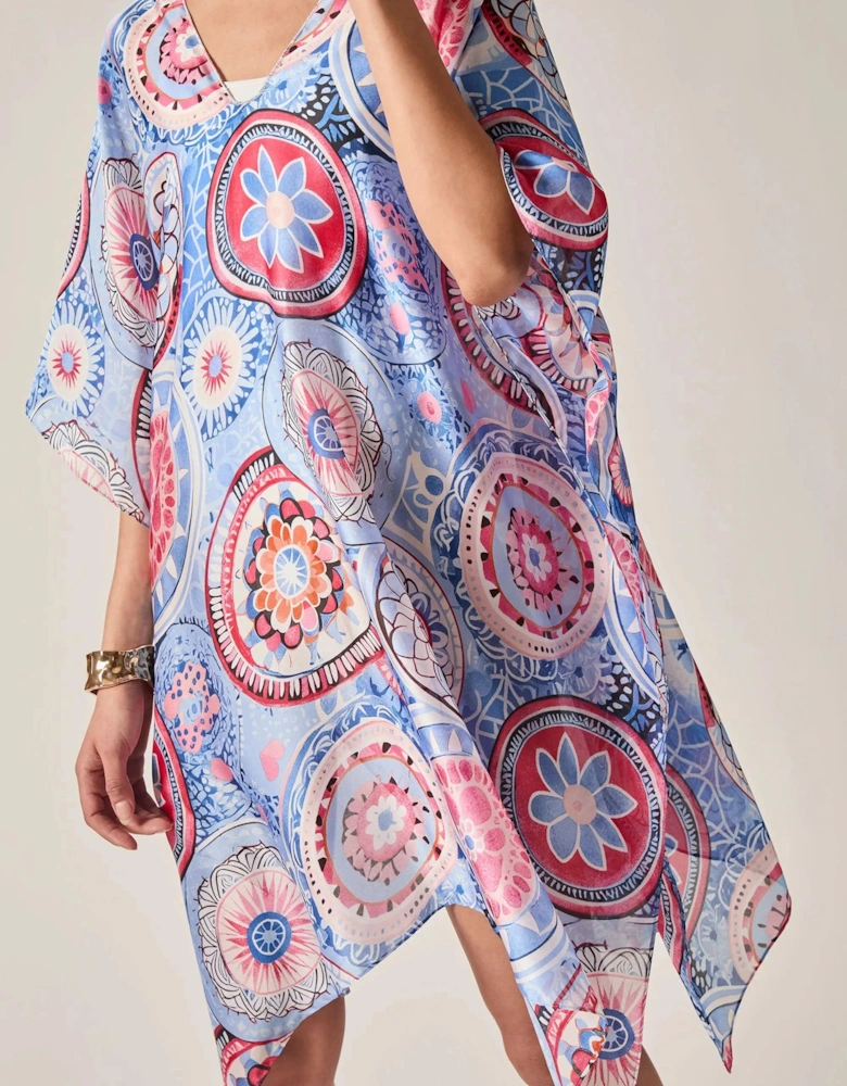 Blue Mandala Print Kaftan