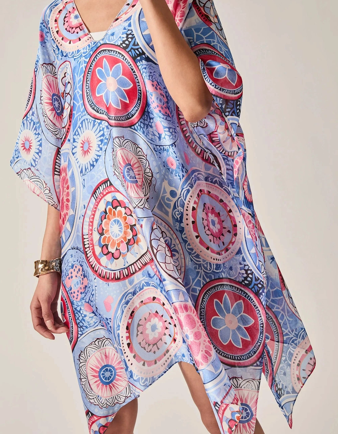 Blue Mandala Print Kaftan