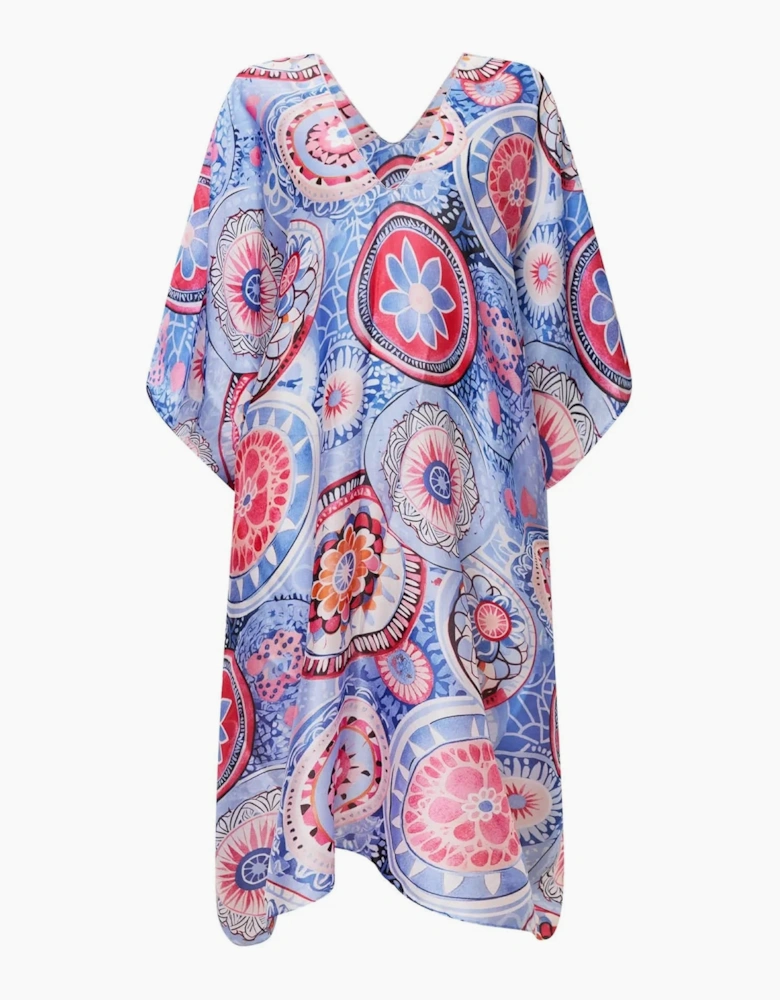 Blue Mandala Print Kaftan