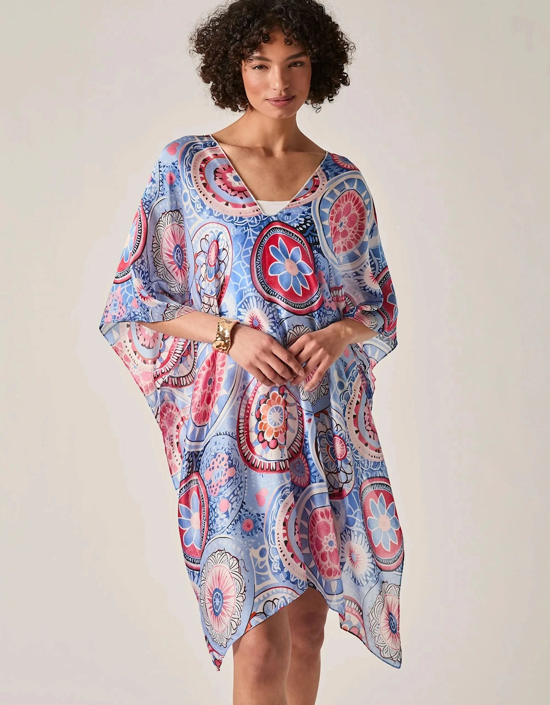Blue Mandala Print Kaftan
