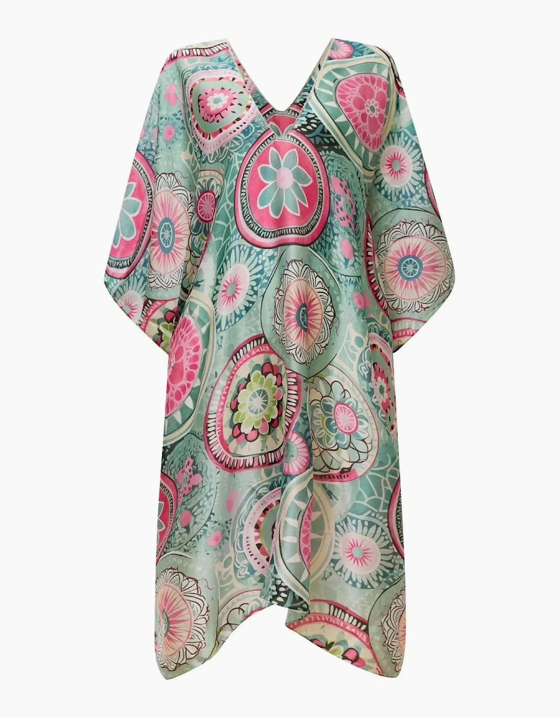 Turquoise Mandala Print Kaftan