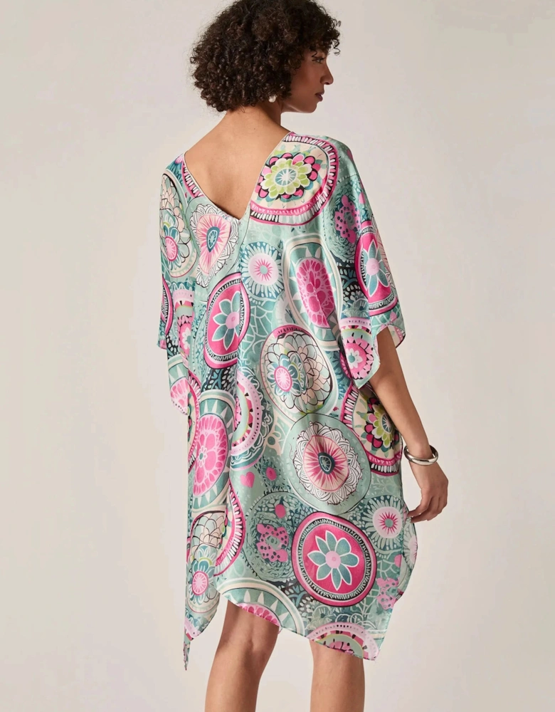 Turquoise Mandala Print Kaftan