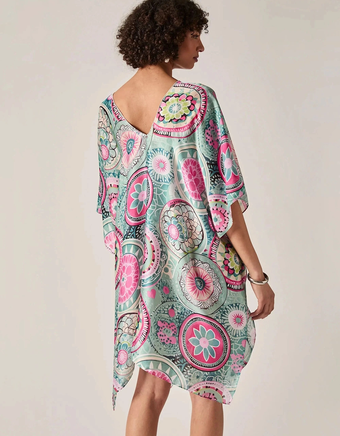 Turquoise Mandala Print Kaftan