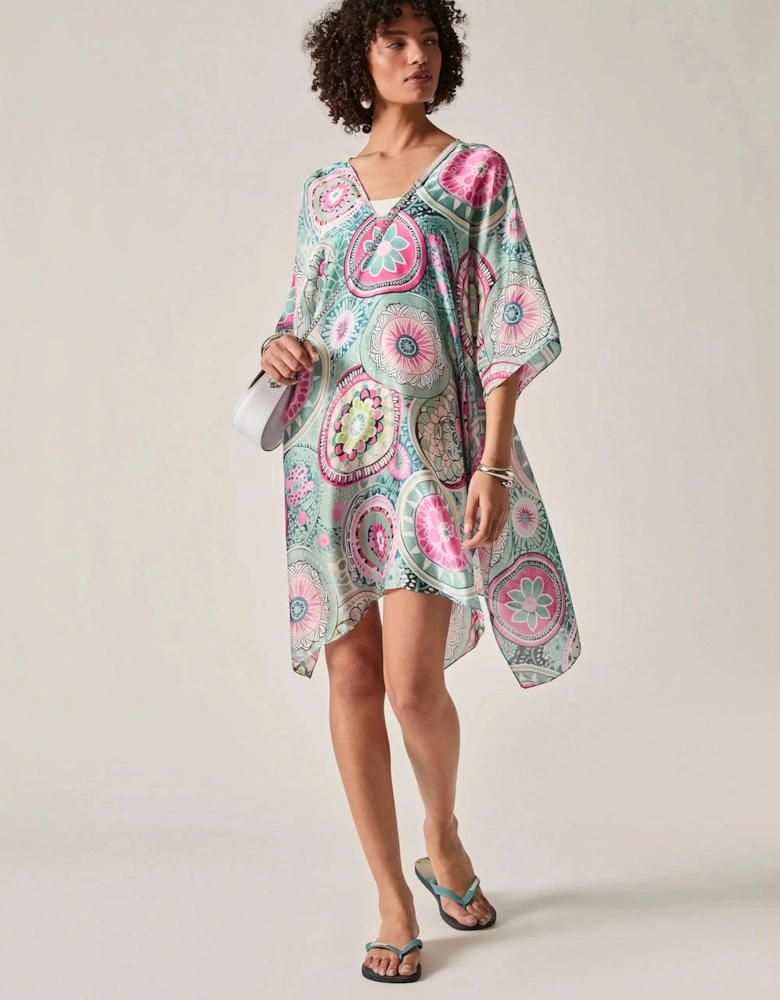 Turquoise Mandala Print Kaftan