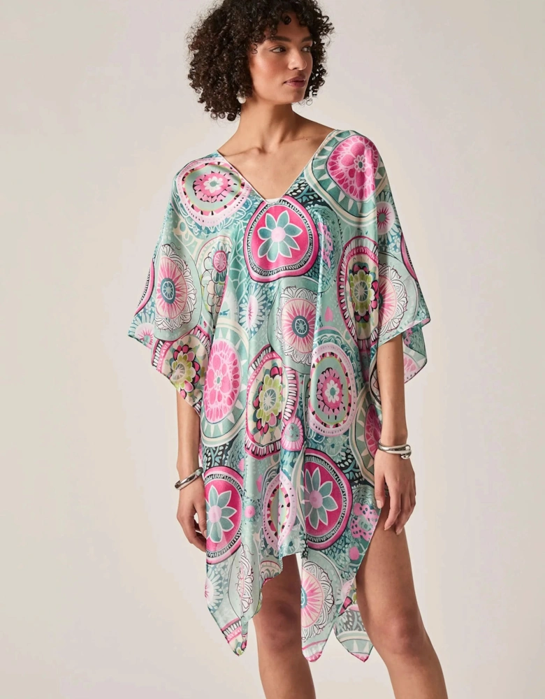 Turquoise Mandala Print Kaftan