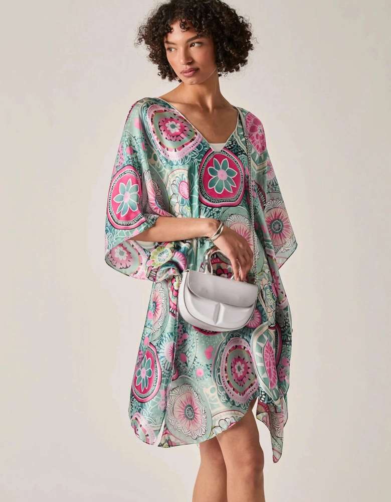 Turquoise Mandala Print Kaftan
