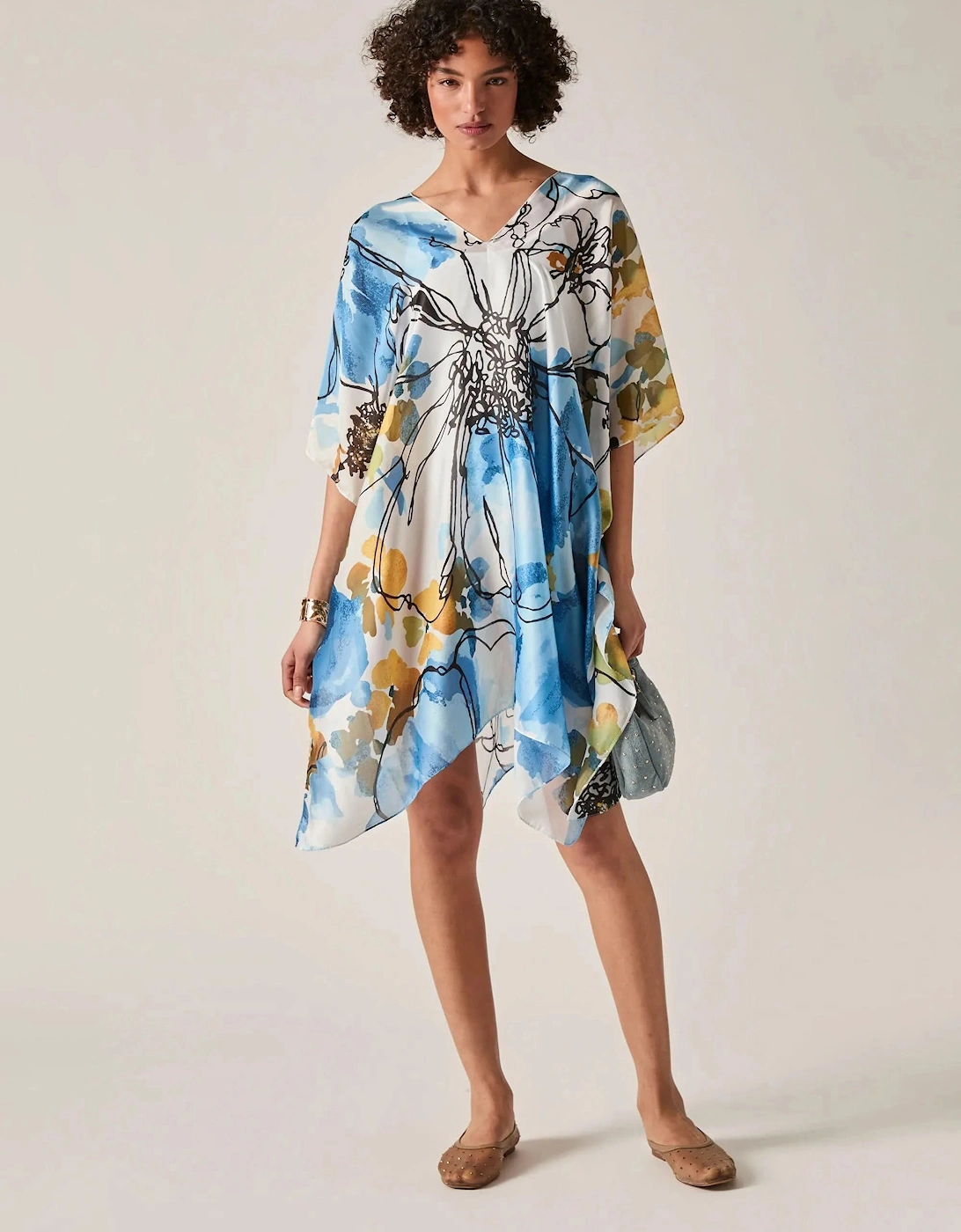 Blue Floral Sketch Kaftan, 6 of 5