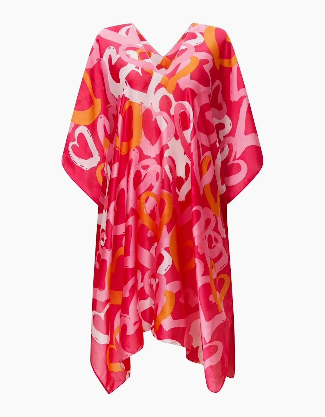 Red Heart Print Kaftan