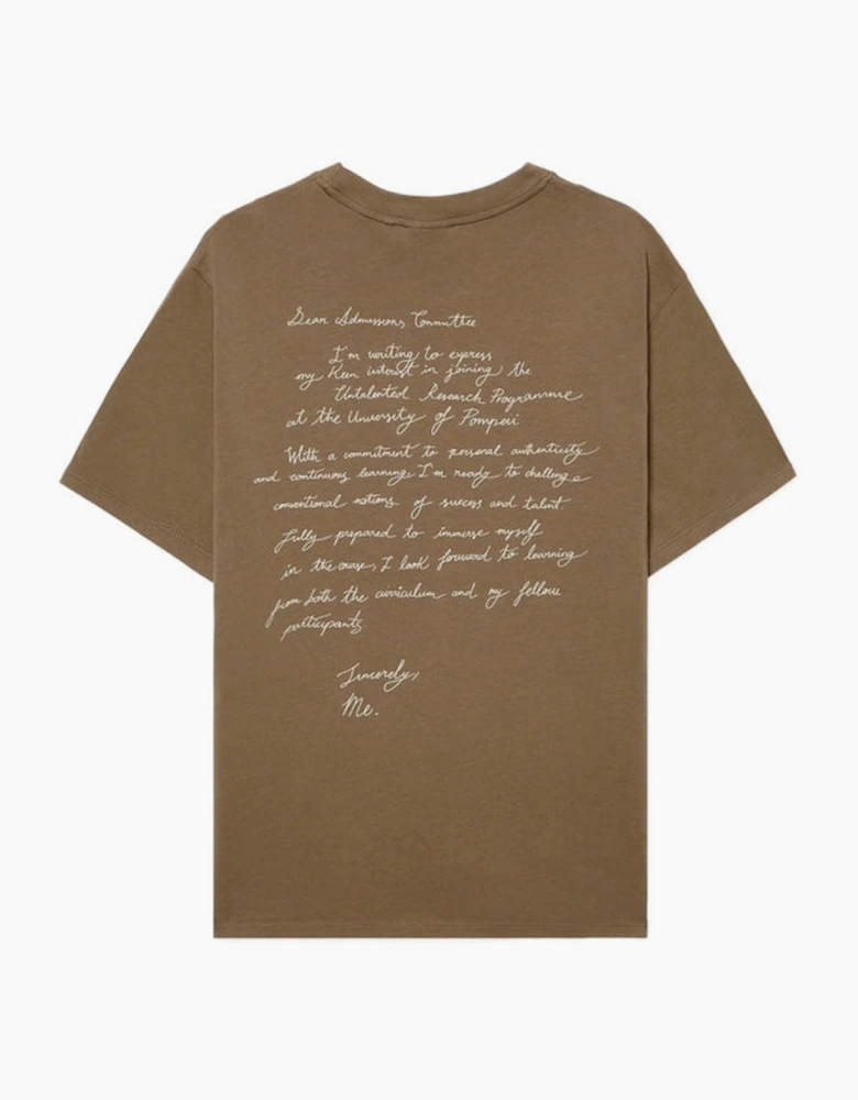 Pompeii Admission Letter Khaki T-Shirt