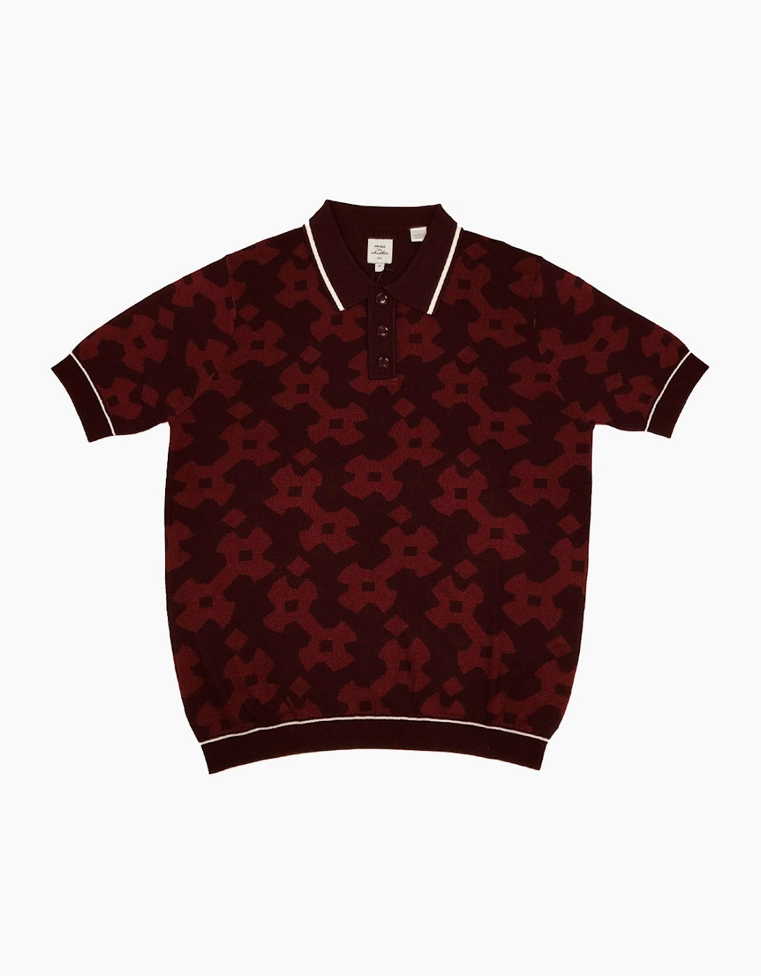 Max N Chester Wine Tasting/Burgundy Knitted S/S Polo Shirt, 3 of 2