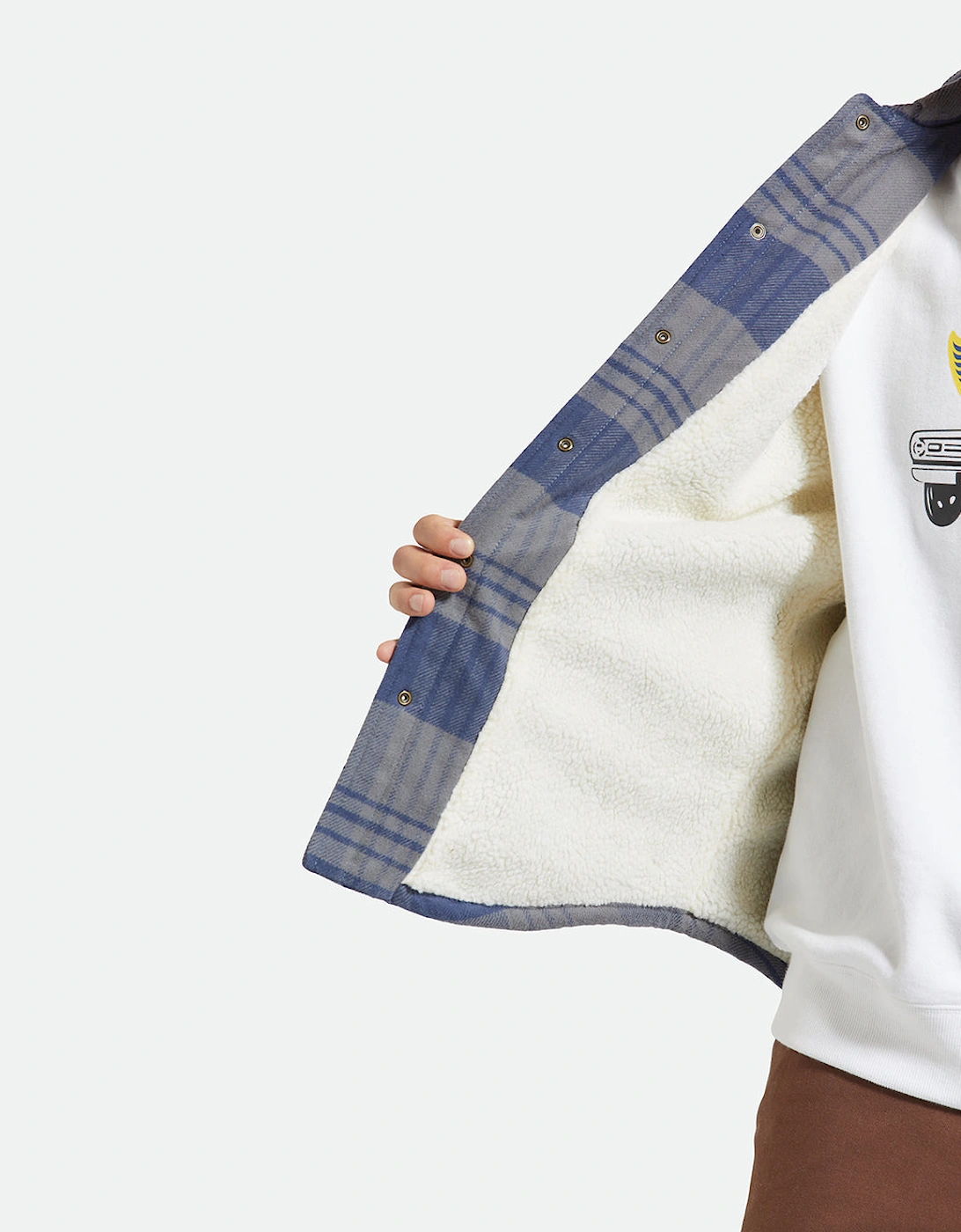 Brixton Plaid Durham Washed Navy/Beige Lined Jacket