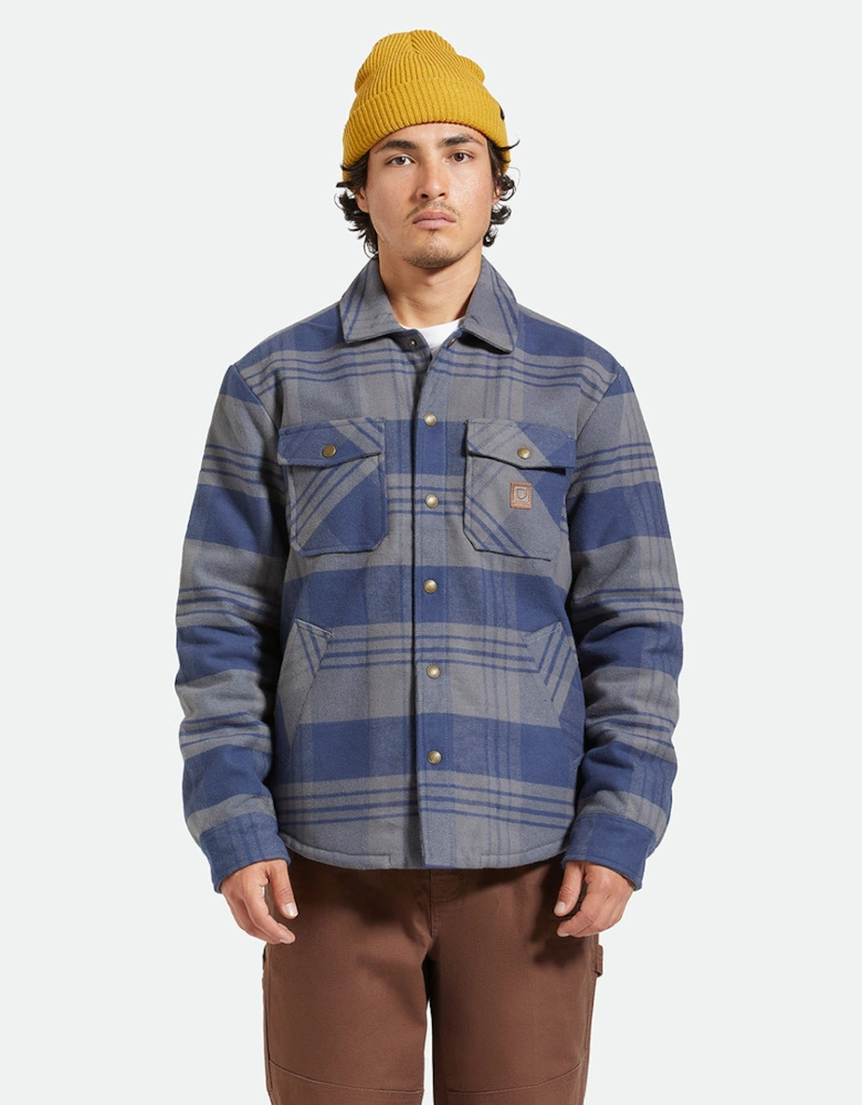 Brixton Plaid Durham Washed Navy/Beige Lined Jacket