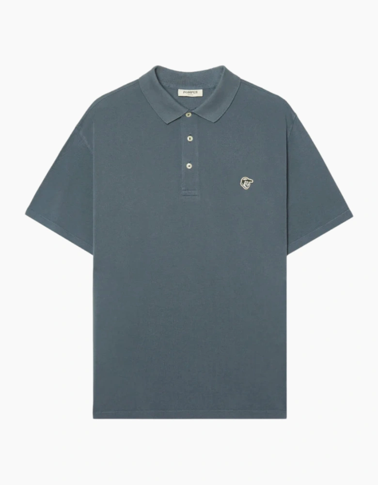 Pompeii Emilio Steel Blue Pique Polo