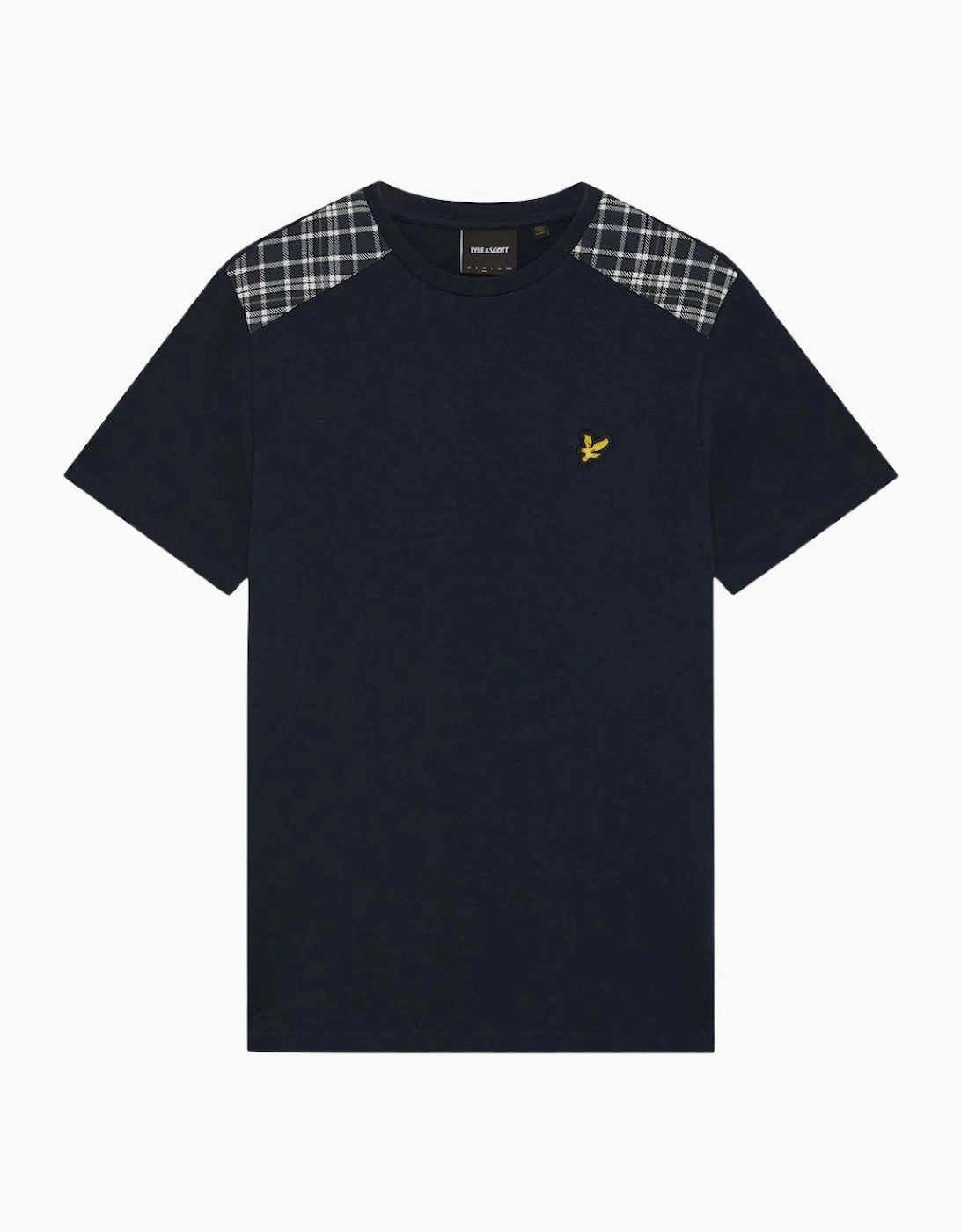 Lyle & Scott Check Dark Navy Panelled T-Shirt