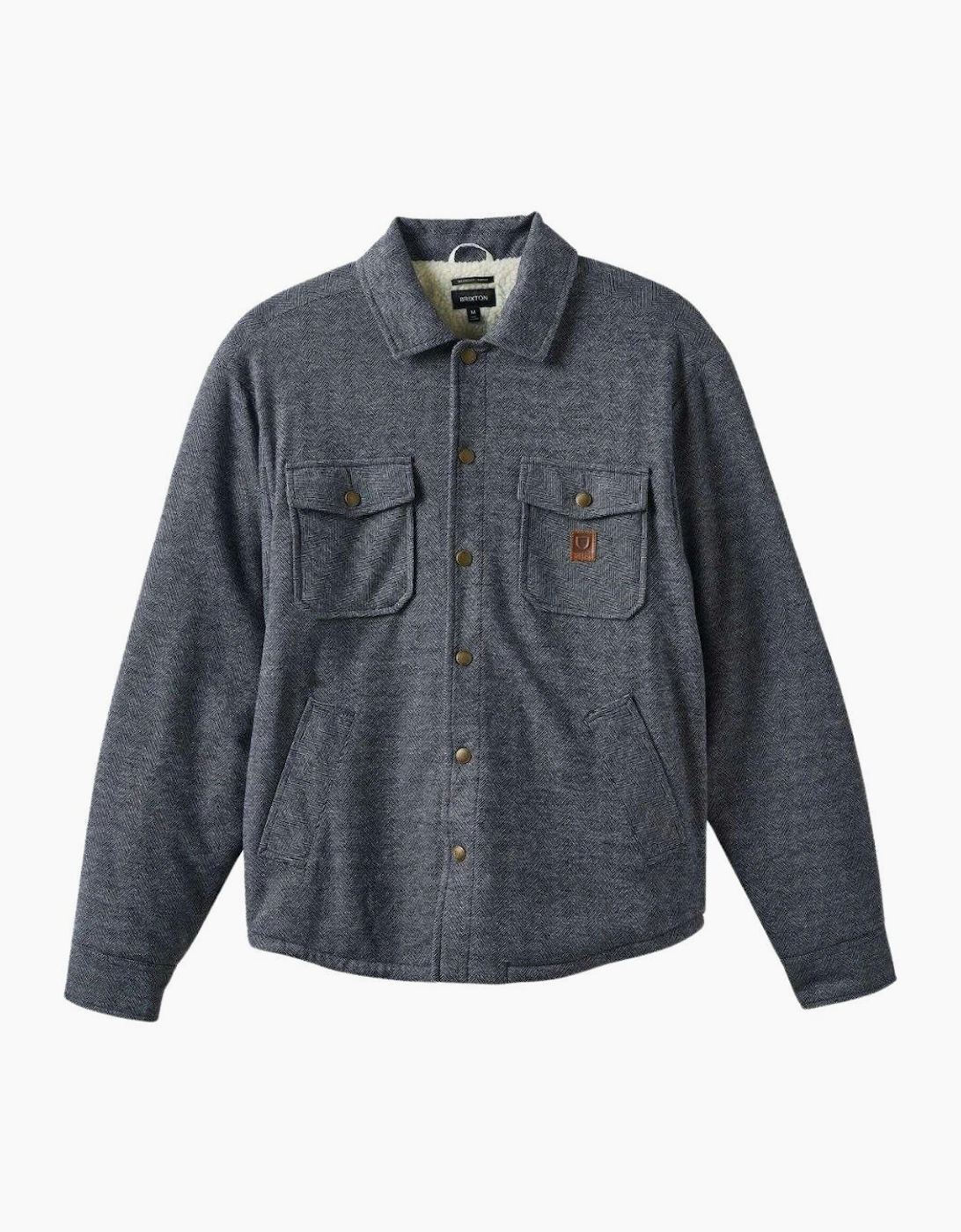 brixton Men's Brixton Herringbone Durham Sherpa Lined Jacket - Grey