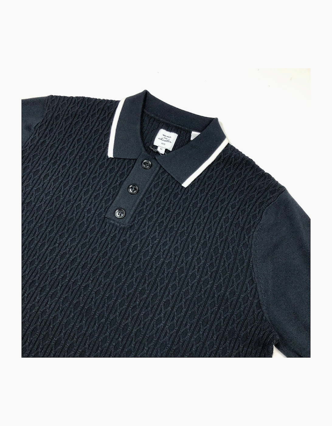 Max N Chester Maritime Blue Knitted Polo Shirt