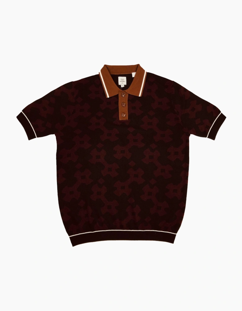 Max N Chester Black/Winetasting Knitted Polo Shirt
