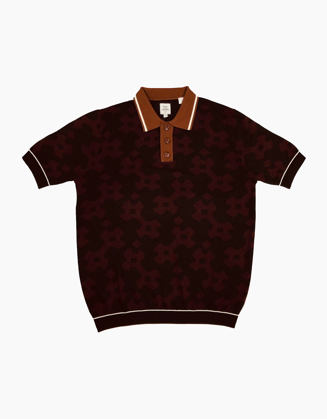 Max N Chester Black/Winetasting Knitted Polo Shirt, 3 of 2