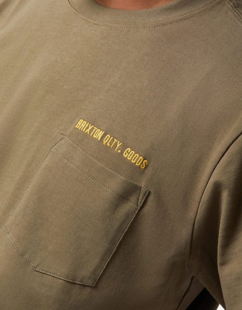 Brixton Embroidered Heavyweight Pocket Ivy Green T-Shirt