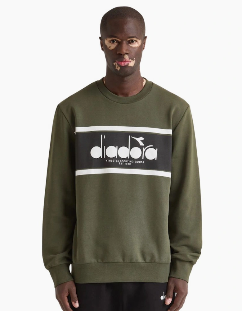 Diadora Crew Logo Green Rifle Sweatshirt