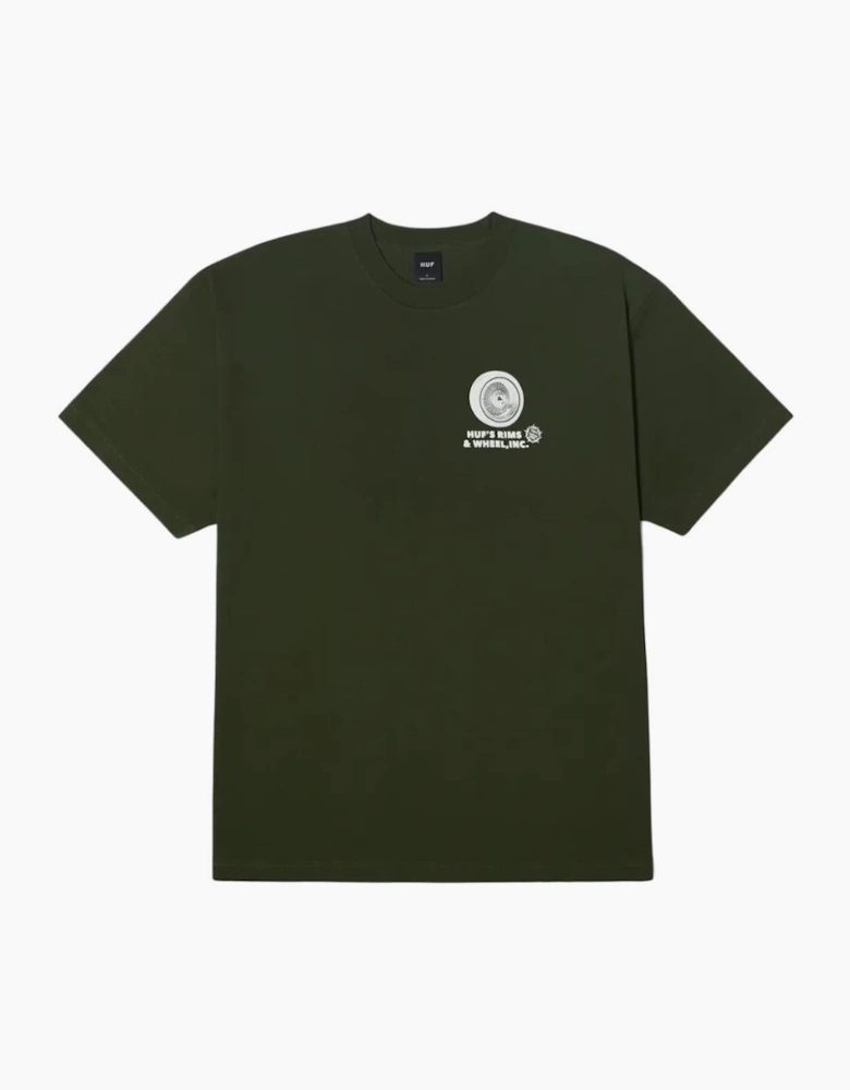 HUF Rim & Wheels Inc Hunter Green T-Shirt