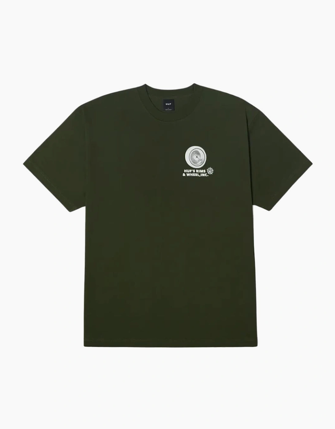 HUF Rim & Wheels Inc Hunter Green T-Shirt, 3 of 2