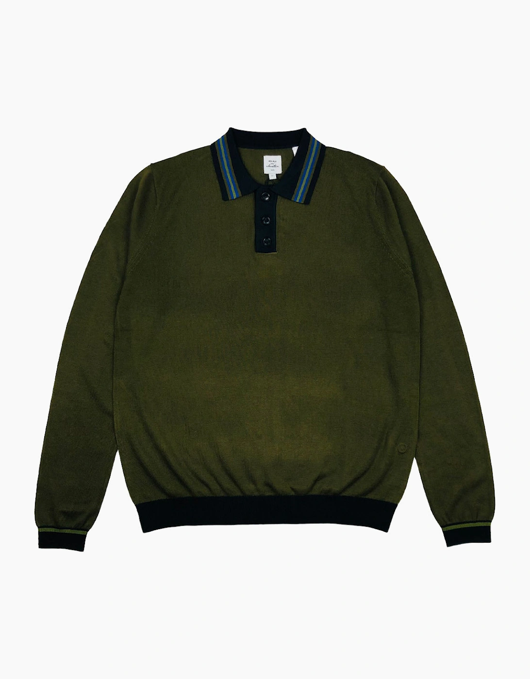 Max N Chester Deep Moss Knitted L/S Polo Shirt