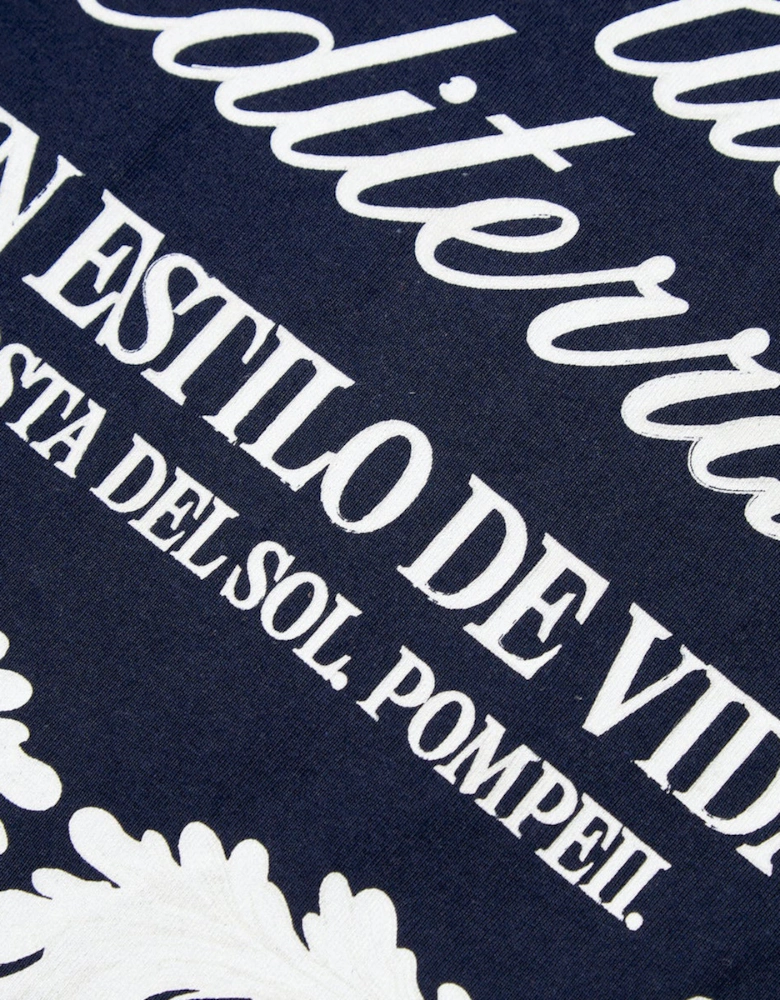 Pompeii Club Mediterranea Navy Boxy T-Shirt
