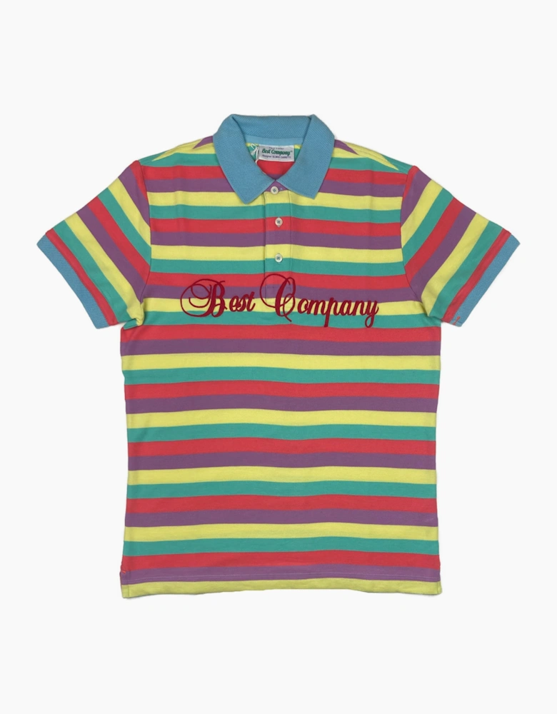 Best Company Vintage multi striped Cotton Polo Shirt