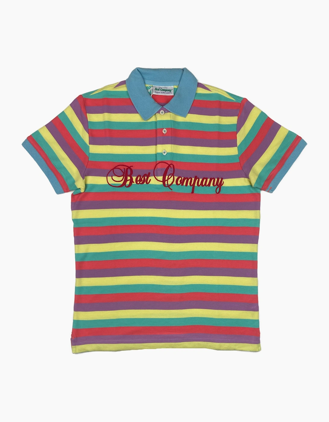 Best Company Vintage multi striped Cotton Polo Shirt