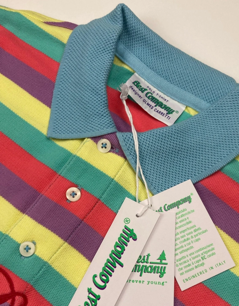 Best Company Vintage multi striped Cotton Polo Shirt