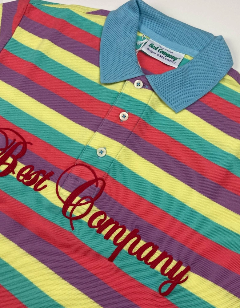 Best Company Vintage multi striped Cotton Polo Shirt