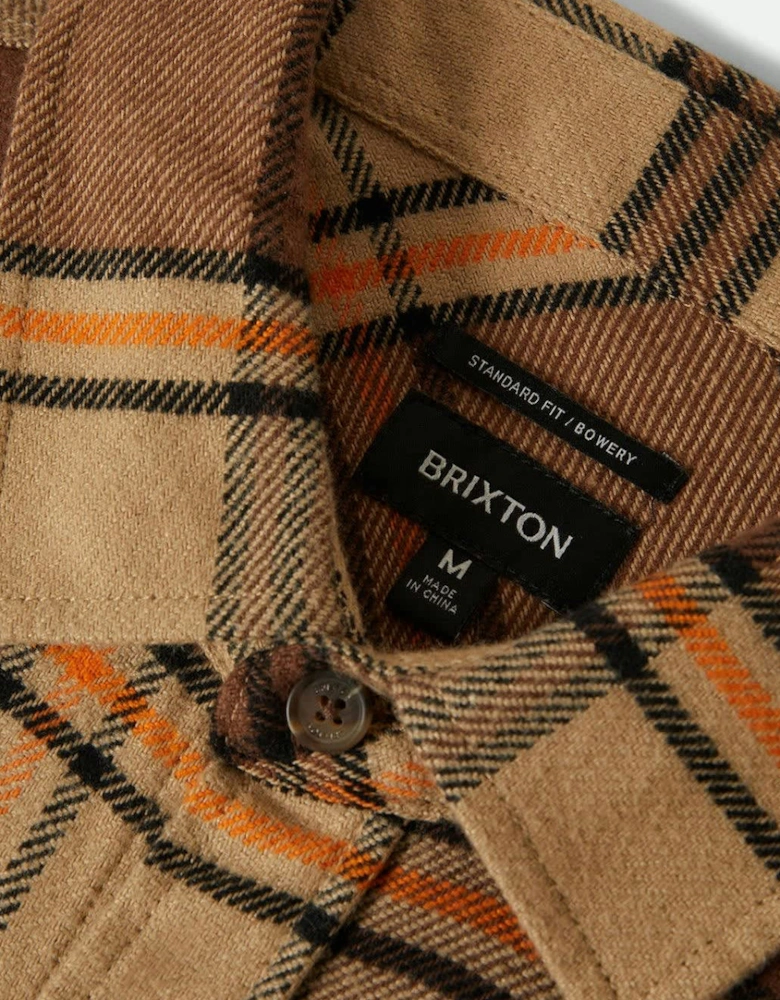 Brixton Bowery Sand/Pinecone/Solar Orange L/S Flannel Shirt