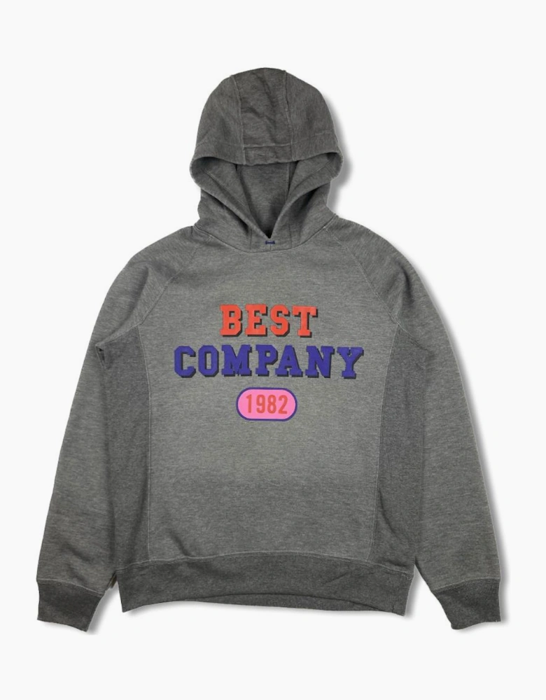 Best Company Melange 1982 Grey Oversized Fleeced Hoodie