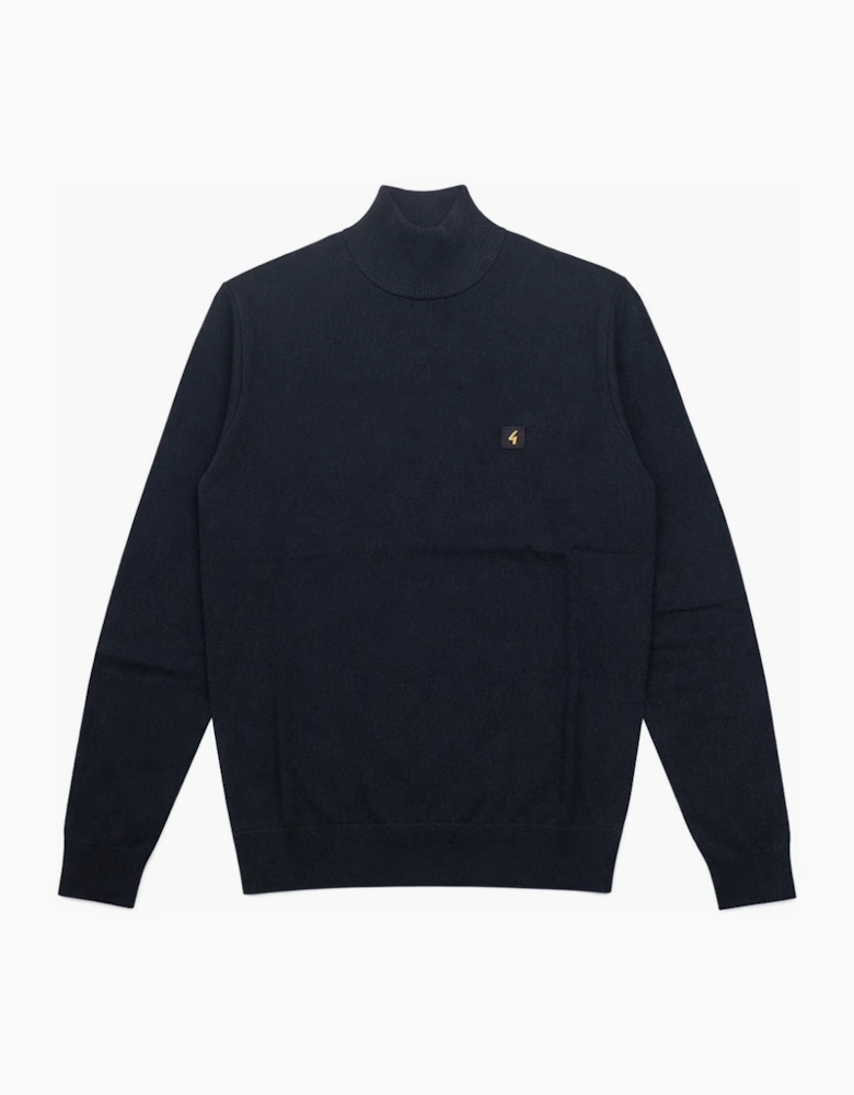 Gabicci Vintage Duke Navy Turtle Neck Sweatshirt