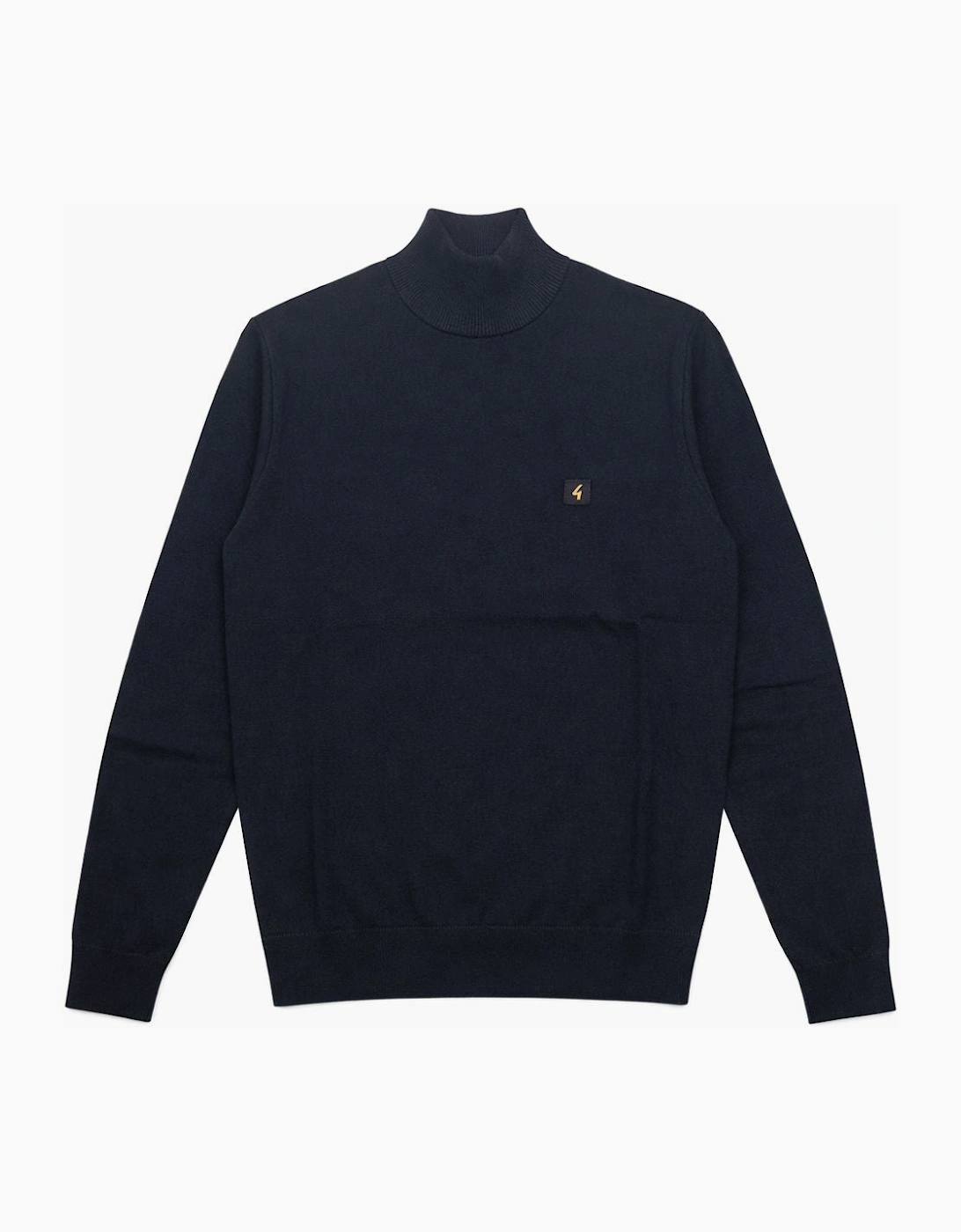 Gabicci Vintage Duke Navy Turtle Neck Sweatshirt, 2 of 1