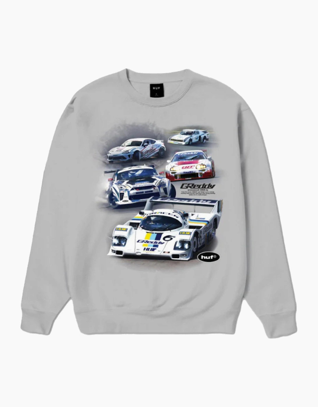 HUF Greddy Showcase Heather Grey Crewneck Sweatshirt, 4 of 3