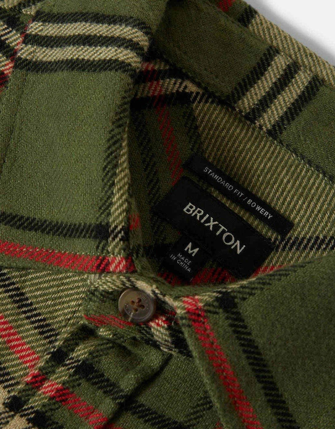 Brixton Bowery Wild Green/Elm/Adrenaline Rush L/S Flannel Shirt