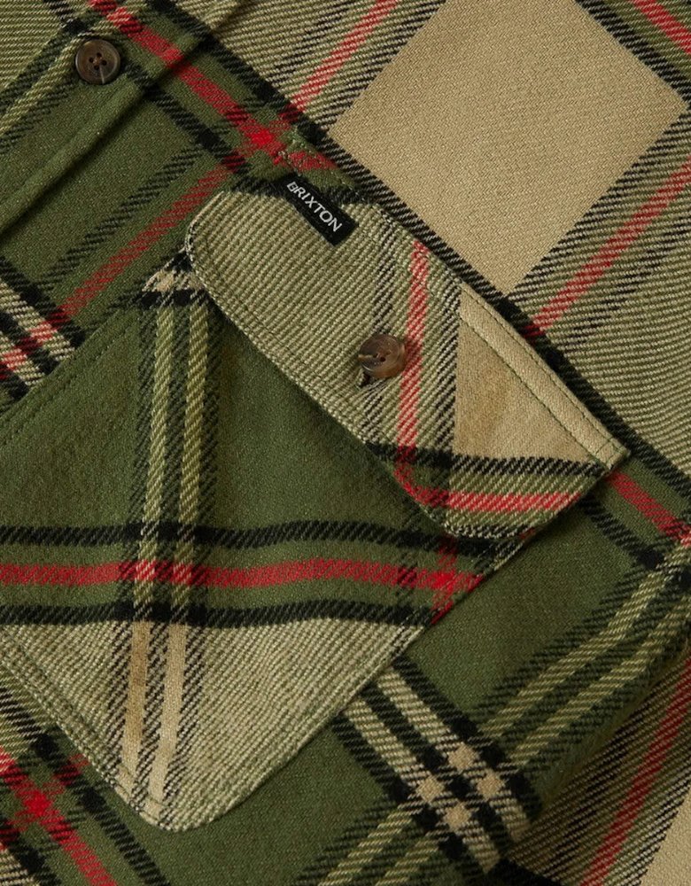 Brixton Bowery Wild Green/Elm/Adrenaline Rush L/S Flannel Shirt
