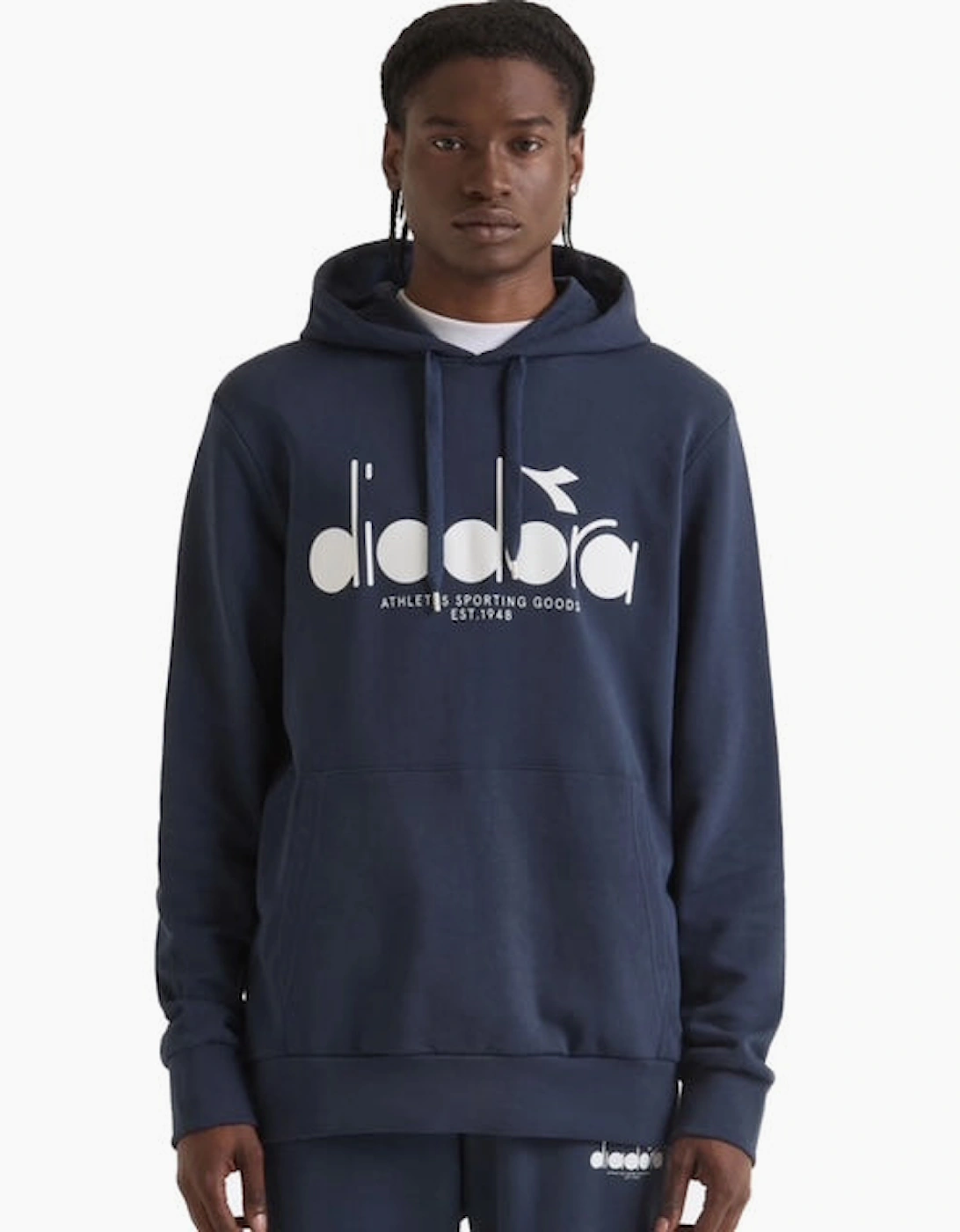 Diadora Logo Blue Denim Hoodie
