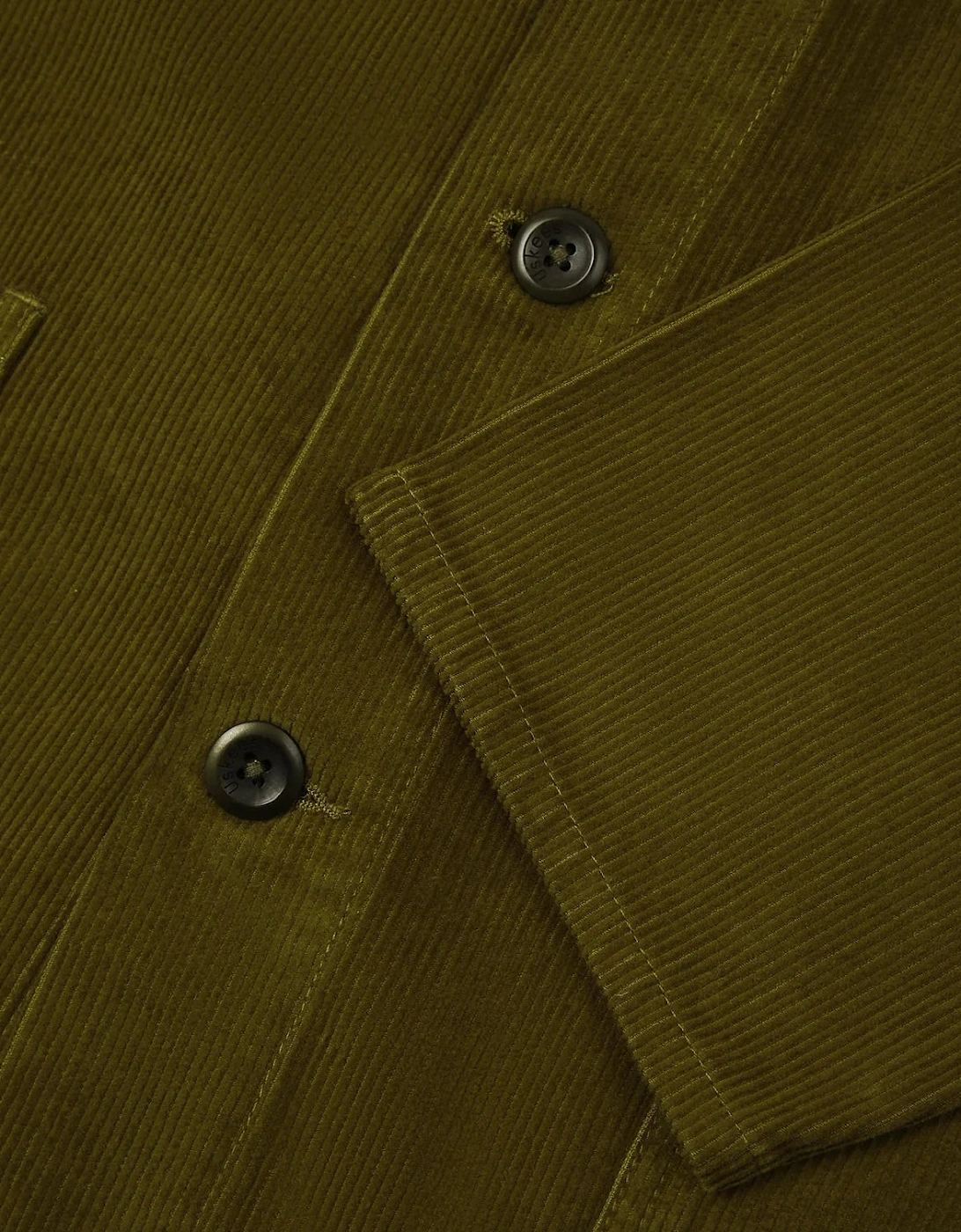 Uskees #3001 Cord Woodland Green Buttoned Overshirt