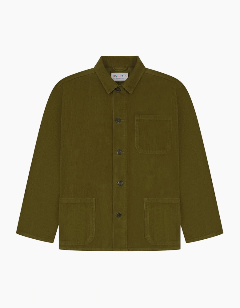 Uskees #3001 Cord Woodland Green Buttoned Overshirt