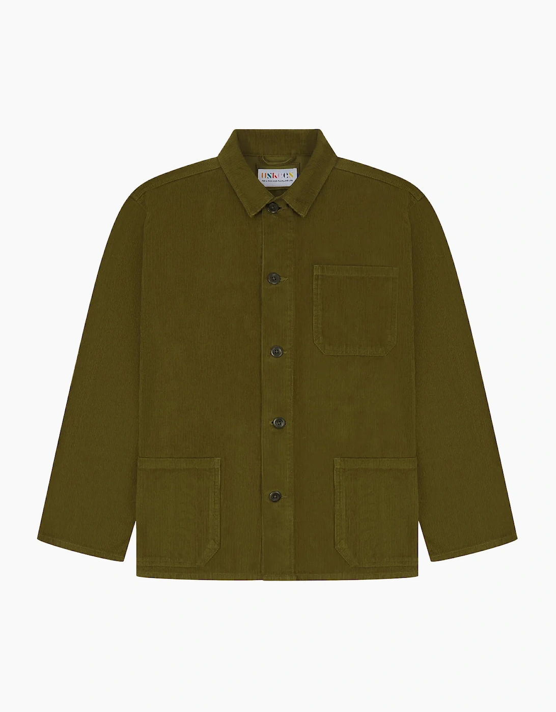 Uskees #3001 Cord Woodland Green Buttoned Overshirt, 4 of 3